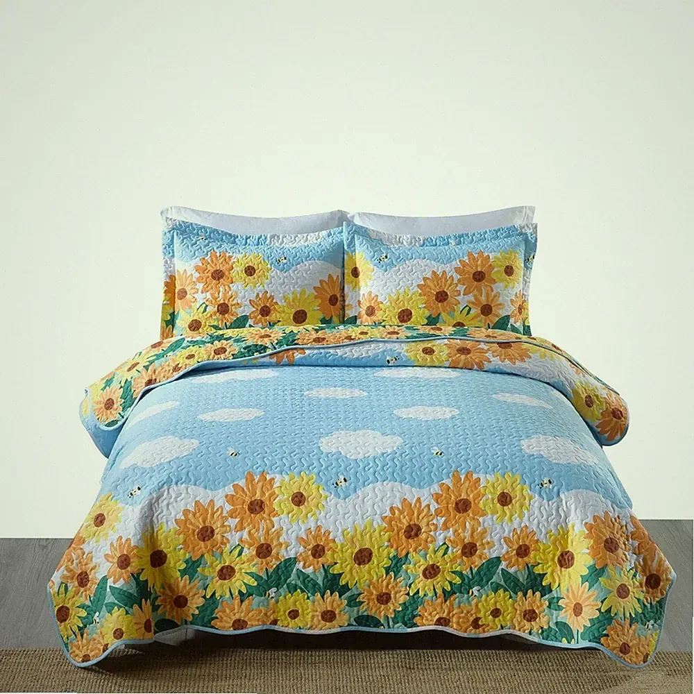 100% Cotton Kids Bedspread Quilts Set For Teens Boys Girls Bedding, TYH Full