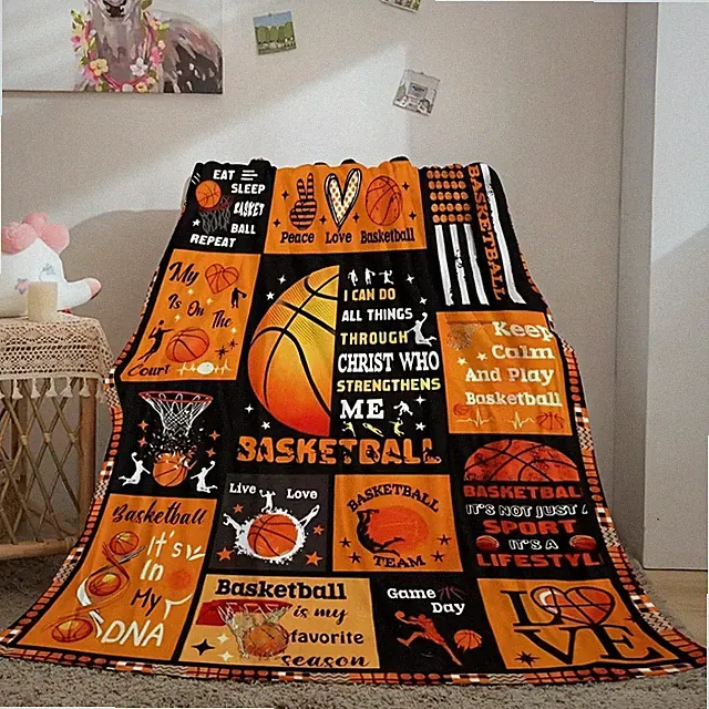 1pv Basketball Blanket For Boys And Girls