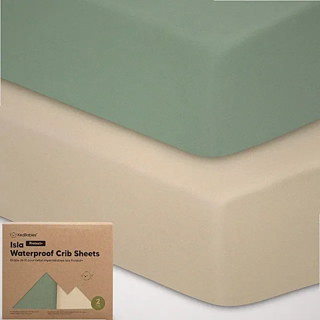 2-piece waterproof crib sheet set (suitable for boys and girls) - 52x28 cm