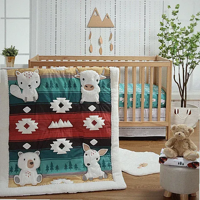 4 Piece Baby Crib Bedding Set for Boys & Girls - Newborn, Infant & Toddler Nurse
