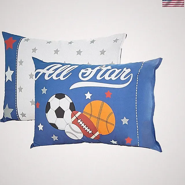 Fade-Resistant Soft Cotton Pillowcases Set for Little Boys - Jungle Sports Theme