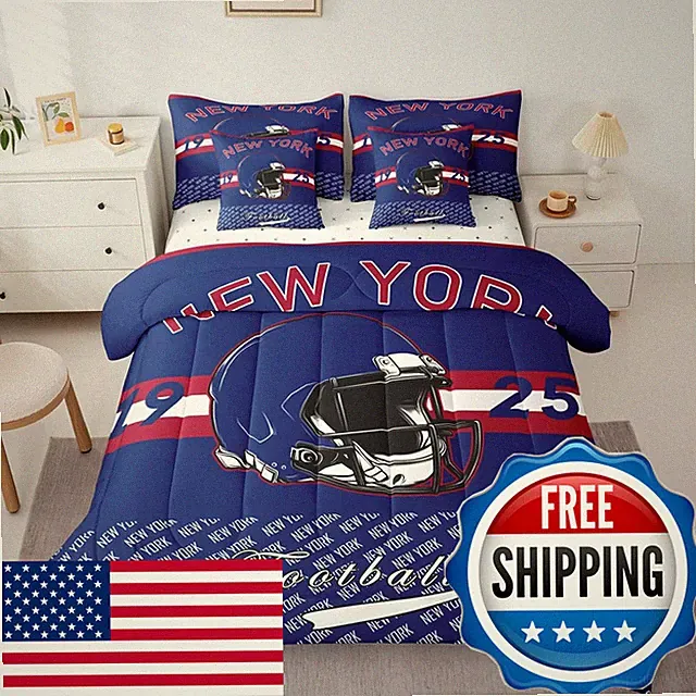 Feelyou Football Comforter Set Sheets 7 Piece King Size Boys Bedding Set For