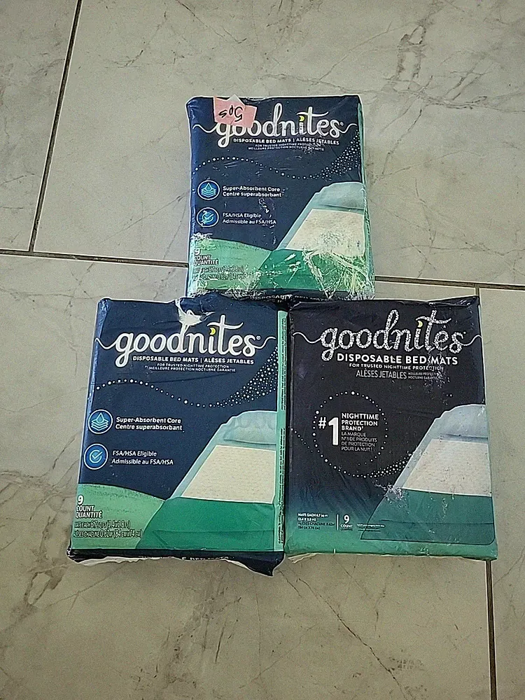 Goodnites Disposable Bed Mats Pads for Bedwetting For Boys & Girls 27 COUNT