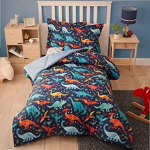 Kids Bedding Set for Boys, 2 Pieces Kids Comforter Sets for Boys, Twin Dinosaur