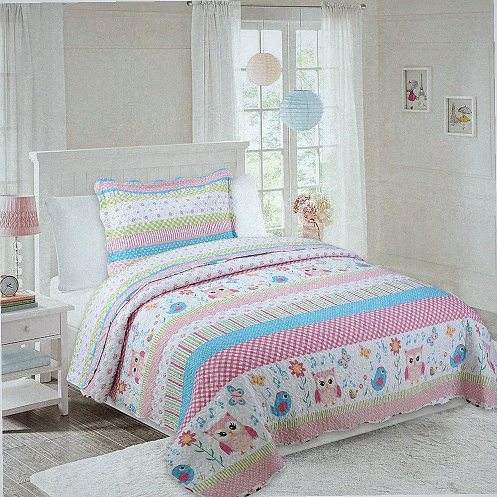 Kids Bedspread Quilts Set Throw Blanket for Teens Boys Girls Bedding, A73 Twin