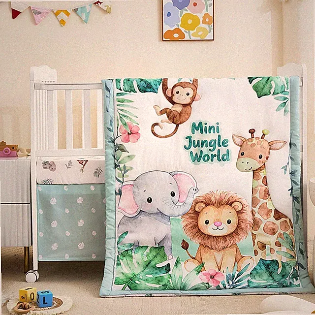 NacoMoco 3-Piece Crib Bedding Set for Boys Girls - Ultra Soft & Skin Friendly