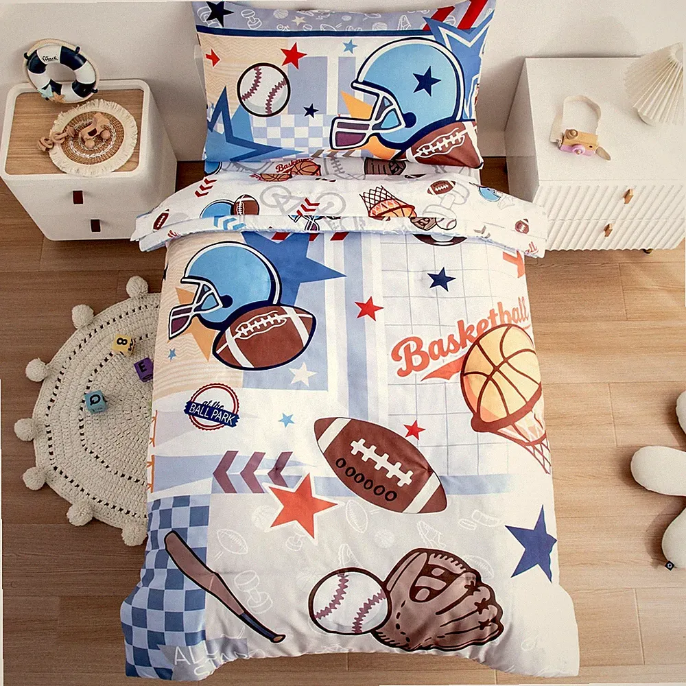 NacoMoco 4-Piece Toddler Bedding Set for Boys - Soft & Skin Friendly Toddler Bed