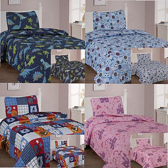 NEW 5PC QUILT BEDSPREAD WITH SHEET SET BED DRESSING BEDDING FOR KIDS TEENS