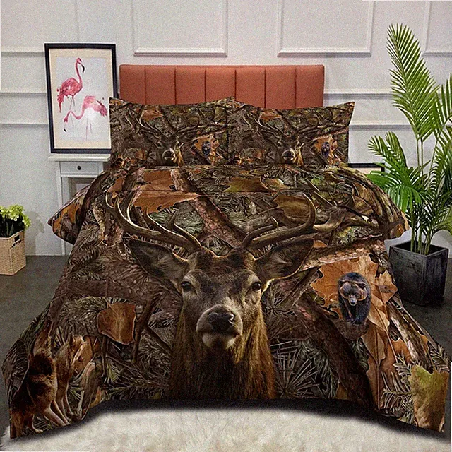 NINENINE Camo Comforter Set, Queen Size Bedding Set for Boys, Hunting Bed Set...