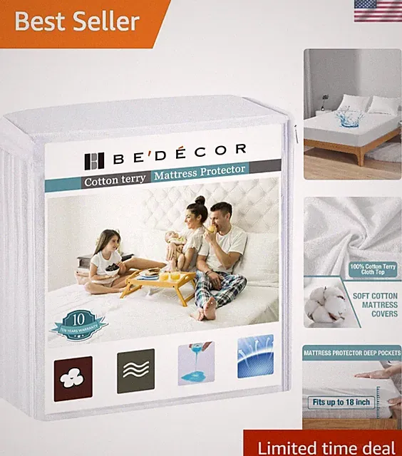 Noiseless Deep Pocket Full Mattress Protector - Waterproof Bed Cover for Kids