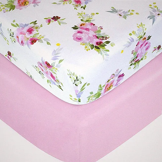 Soft Crib Fitted Sheets for Standard Crib/Toddler Bed Mattress Breathable 2 Pack