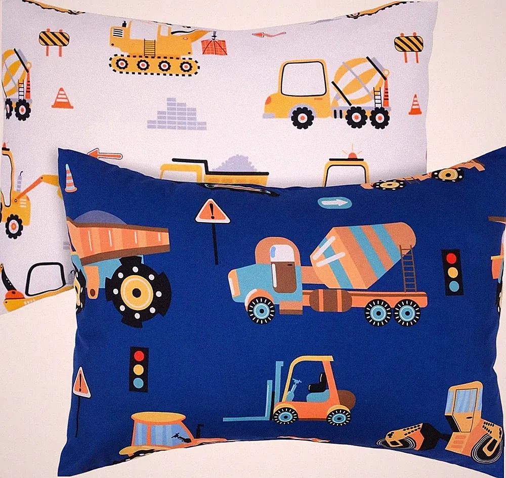 Toddler Pillowcases for Boys 13X18 12x16 Toddler, Engineering Vehicle