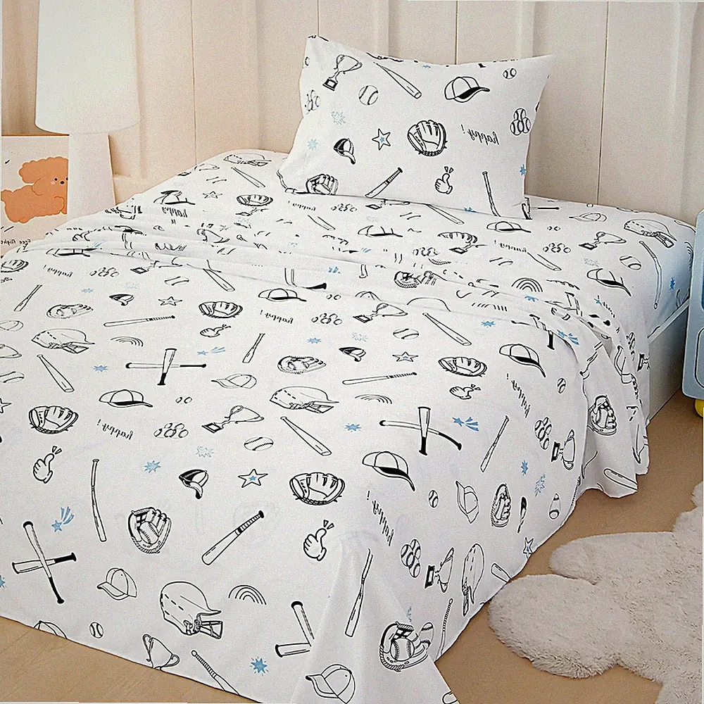 Twin Sheets Set for Boys & Girls, 3-Piece Bed Set for , Soft Brushed Microfib...