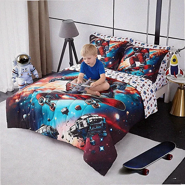 Viviland Twin Bedding Set for Boys 7 Piece Bed in a Bag with Comforter, Sheet...